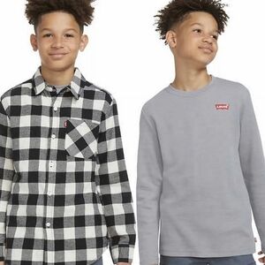 Levi's Youth Boys Flannel and Thermal 2-Pack Top Set Size 6/7